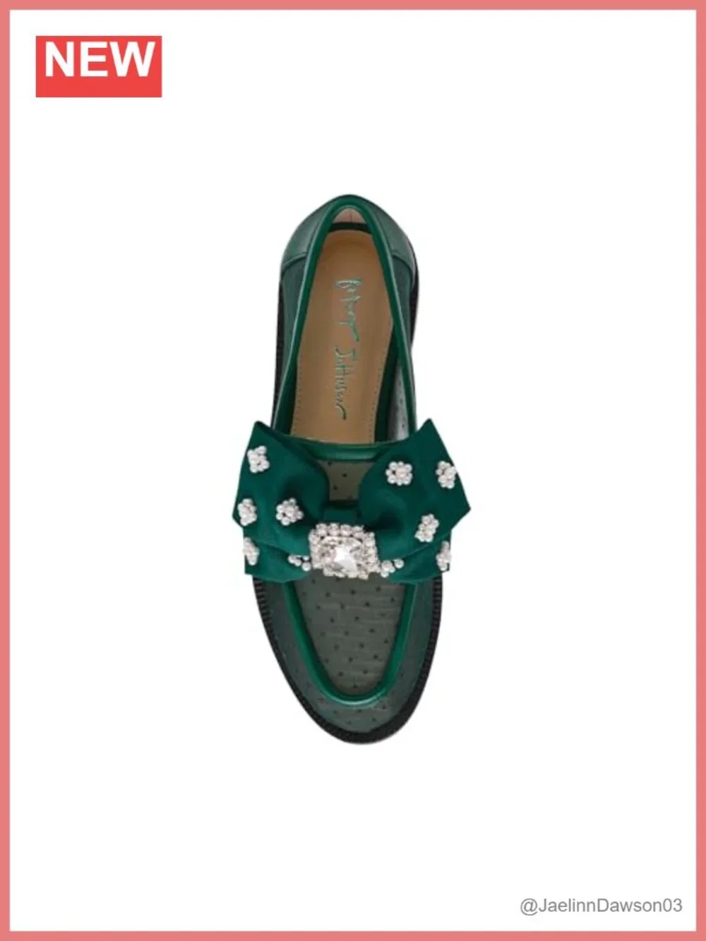 Betsey Johnson Seth Slip-On Loafer Flat Round Toe Pearl Embellishment